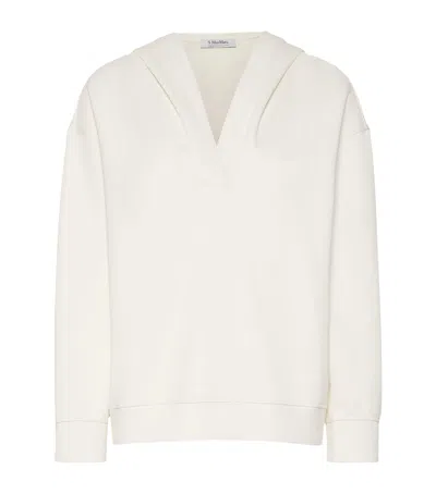 Max Mara Long-sleeved Hooded Sweatshirt In Neutral