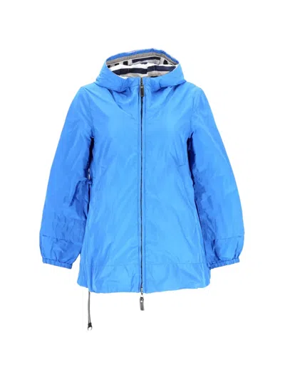 Pre-owned Max Mara Hooded Windbreaker In Blue