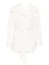 Max Mara Hooded Wool-blend Jacket In White