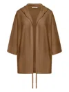 Max Mara Hooded Wool Cardi-coat In Brown