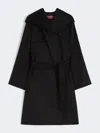 Max Mara Hooded Wool Coat In Black