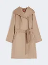 Max Mara Hooded Wool Coat In Brown
