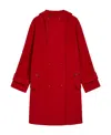 Max Mara Hooded Wool Coat In Red