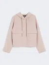 Max Mara Hooded Wool Jacket In White