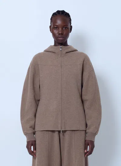 Max Mara Hooded Wool-blend Sweatshirt In Neutral