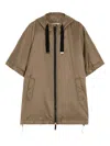 Max Mara Hooded Zip-fastening Jacket In Brown