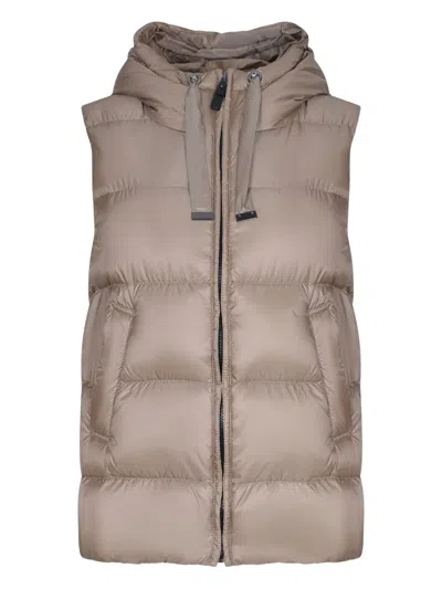 Max Mara Hooded Zip Jacket In Brown