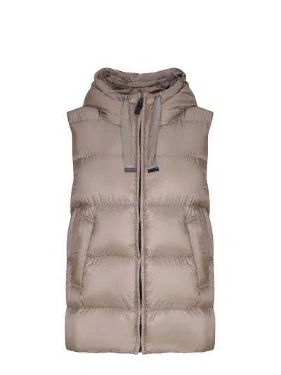 Max Mara Hooded Zip Jacket In Brown