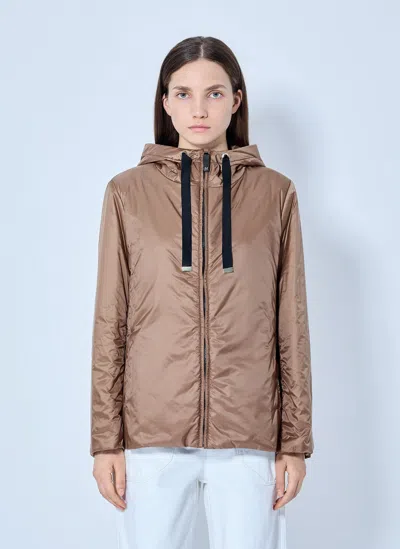 Max Mara Hooded Zip Jacket In Camel