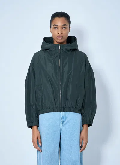 Max Mara Hooded Zip Jacket In Green