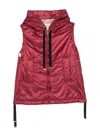Max Mara Hooded Zip-up Gilet In Red