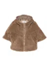 Max Mara Hooded Zip-up Jacket In Brown