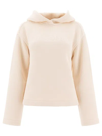 Max Mara Hoodie With Embroidered Logo In Orange