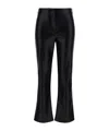 Max Mara Coated Fabric Flared Trousers In Black