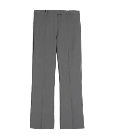 Max Mara Umanita Cotton Blend Trousers In Grey