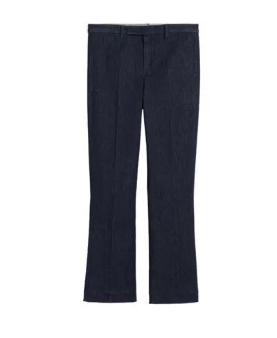 Max Mara Horn Denim Trousers In Black