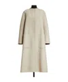 Max Mara Horn Shaped Double Layer Cashmere Coat In Nude