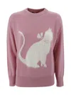 Max Mara Jumper In Fancy Wool Yarn In Pink