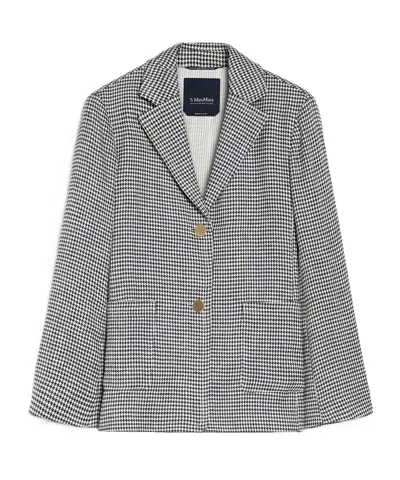 Max Mara Houndstooth Blazer In Gray