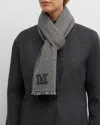 Max Mara Houndstooth Cashmere Scarf In Ivory