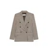 Max Mara Tailored Houndstooth Jacket Structured Shoulders In Black