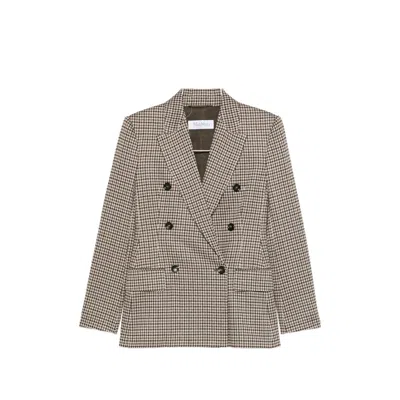 MAX MARA HOUNDSTOOTH DOUBLE-BREASTED JACKET