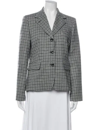 Pre-owned Max Mara Houndstooth Print Blazer In Black