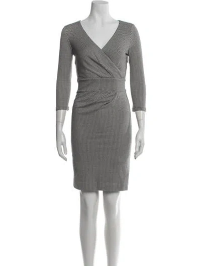 Pre-owned Max Mara Houndstooth Print Knee-length Dress In Black