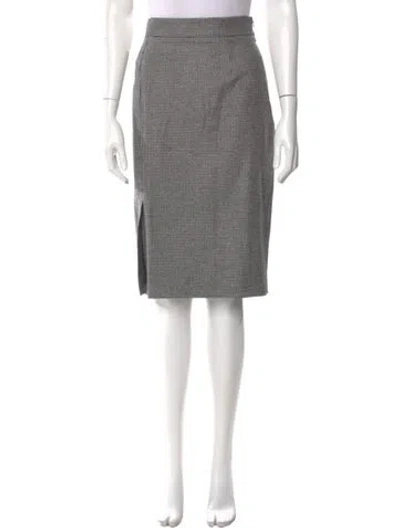 Pre-owned Max Mara Houndstooth Print Knee-length Skirt In Blue