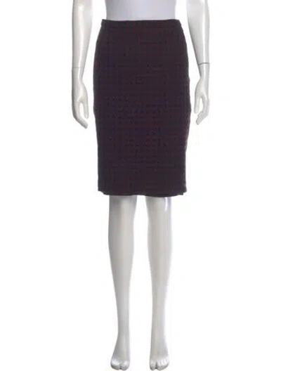Pre-owned Max Mara Houndstooth Print Knee-length Skirt In Multi
