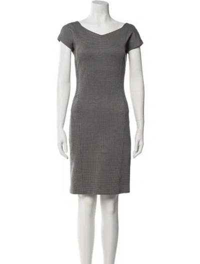 Pre-owned Max Mara Houndstooth Print Mini Dress In White