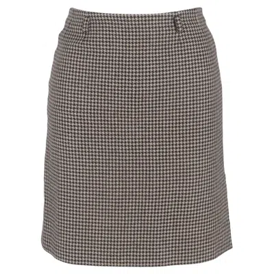 Max Mara Houndstooth-print Mini Skirt In Beige Wool In Nude
