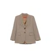 Max Mara Houndstooth Single-breasted Blazer In Brown