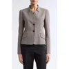 Max Mara Houndstooth Stand Collar Jacket In Multi
