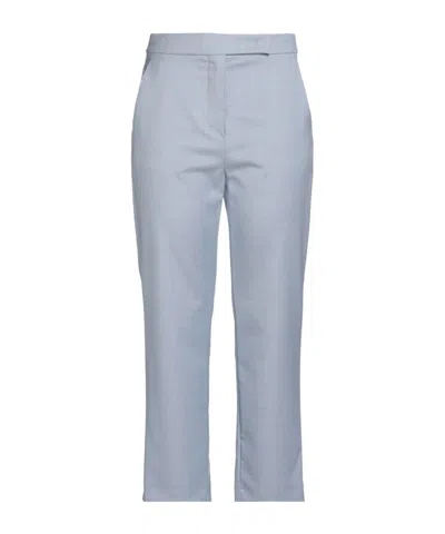 Max Mara Houndstooth Straight-leg Casual Pants In Gray