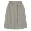 Max Mara Houndstooth Wool Toano Mini Skirt In White/black