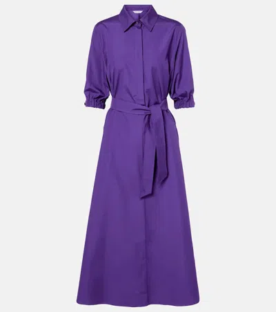 Max Mara Hoyo Cotton Maxi Dress In Purple