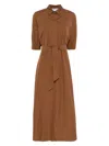 Max Mara Salute Midi Dress In Brown