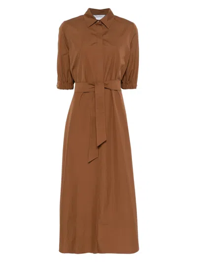 Max Mara Hoyo Midi Dress In Brown