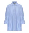 Max Mara Hudson Light Blue Striped Shirt In Blue