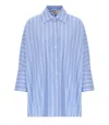 Max Mara Hudson Light Blue Striped Shirt In Blue