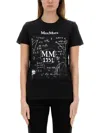 Max Mara Crew Neck Jersey T-shirt With Graphic Print In Black