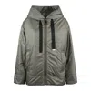Max Mara Ice Gray Padded Drip-proof Canvas Jacket With Hood In Gray