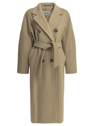 Max Mara "icon" Long Coat In Neutral
