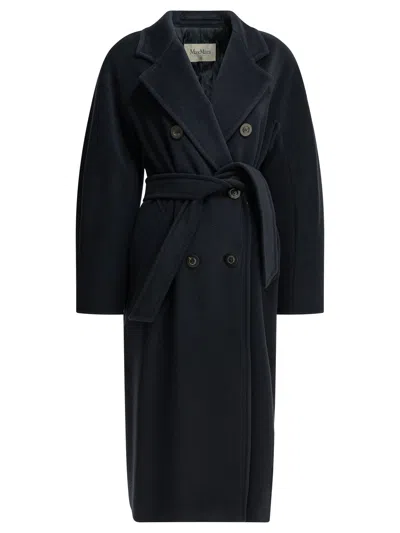 Max Mara "icon" Long Coat In Blue