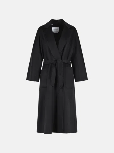 Max Mara Icon Ludmilla Cashmere Belted Long Coat In Black