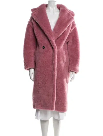 Pre-owned Max Mara Icon Teddy Alpaca Faux Fur Coat In Pink