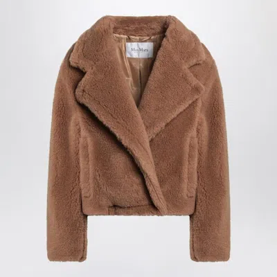 Max Mara Icon Teddy Bear Crop Camel Coat Women In Cream
