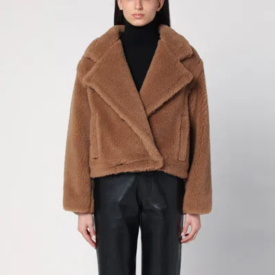 MAX MARA ICON TEDDY BEAR CROP CAMEL COAT