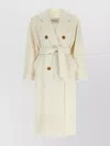 Max Mara Iconic Double Breasted Long Coat In Neutral